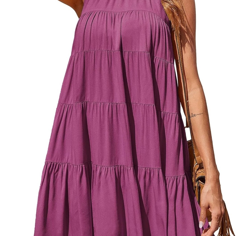 Elegant Purple Tiered Dress